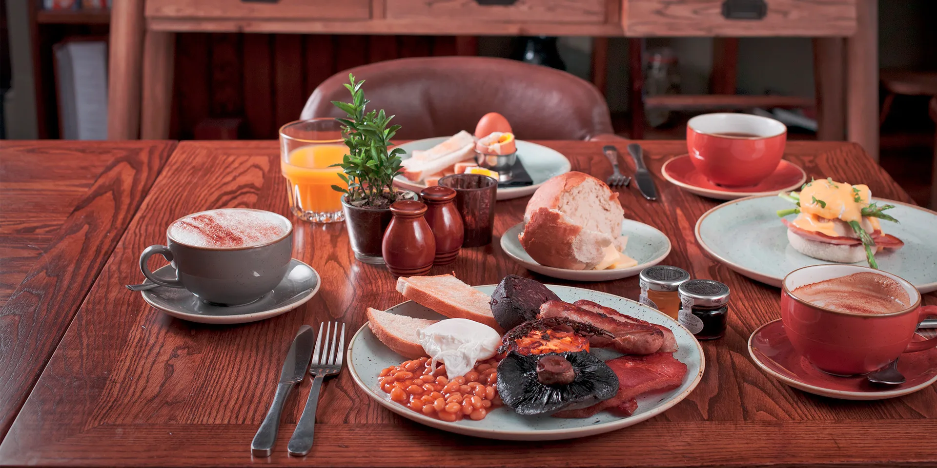 A full Cooked Breakfast from the [namePosessive] Breakfast menu